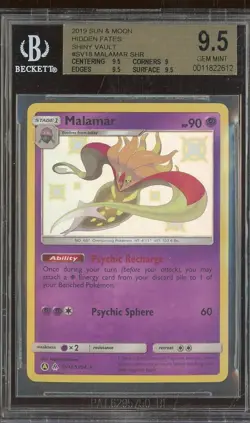 2019 Pokemon Hidden Fates #SV18 Malamar Shiny Vault BGS 9.5 GEM MINT - Image 1