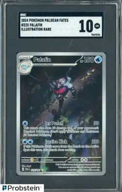 2024 Pokemon Paldean Fates Illustration Rare #225 Palafin SGC 10 GEM MINT - Image 1