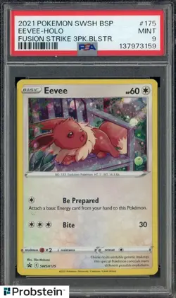 2021 Pokemon SWSH BSP Fusion Strike Blister #175 Eevee Holo PSA 9 MINT - Image 1