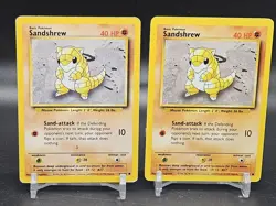 (2) Sandshrew 62/102 Base Set Unlimited Common 1999 English Pokemon WoTC TCG - Image 1