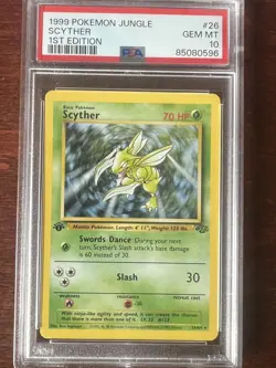 1999 Pokemon Jungle 1st Edition Scyther PSA 10 Gem Mint #26/64 - Image 2
