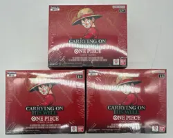 Lot of (3) One Piece TCG OP-13 Carrying On His Will Booster Boxes SEALED EN - Image 1