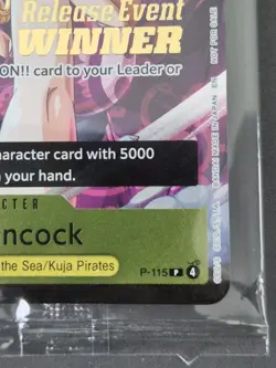 One Piece TCG Card Promo Boa Hancock Release Event Winner P-115 Foil Sealed NM - Image 4
