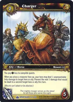 Moderate Play WoW TCG Charger Wrathgate World of Warcraft - Image 1
