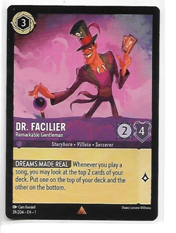 Dr. Facilier Remarkable Gentleman 39/204 EN1 Rare Disney Lorcana NM - Image 1