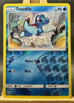 Totodile Reverse Holo Pokemon Trading Card Shining Legends 18/73 NM - Image 1