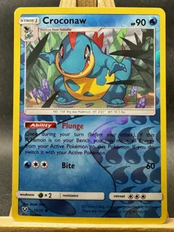Croconaw Reverse Holo Pokemon Trading Card Game Shining Legends 19/73 NM - Image 1