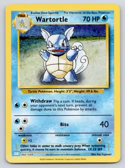 Wartortle 002/034 Holo Classic Collection Trading Card Game Classic Pokemon NM - Image 1