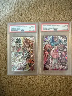 Bandai Super Dragon Ball Heroes Secret Rare PSA Cards Gogeta Xeno Majin Buu - Image 1