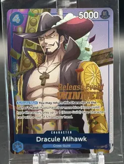 SEALED Dracule Mihawk (Release Event Winner) P-081 One Piece Promotion Card Foil - Image 1