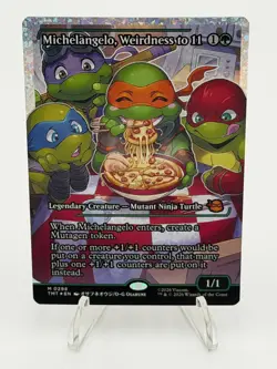 MTG TMNT Michelangelo, Weirdness to 11 - Fracture Foil NM - Image 1