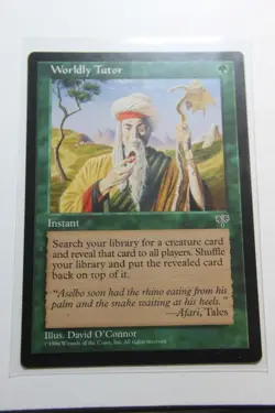 MTG Worldly Tutor x1- -Mirage-Lightly Played - Image 1