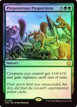 NM Foil Preposterous Proportions, MTG, Foundations, Magic the Gathering, 109 - Image 1