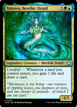 X 1 Tatyova, Benthic Druid NM-M FDN 247 MTG Magic The Gathering - Image 1