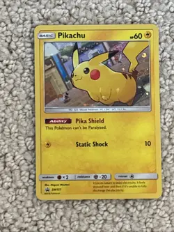 Pokemon Pikachu TCG Sun & Moon Black Star Promo Card SM157 Holo - Image 1