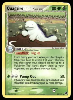 2006 Pokemon Quagsire Rare Dragon Frontiers 21/101 DMG - Image 1