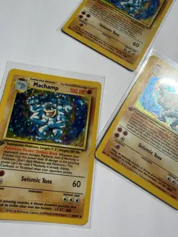 Pokemon TCG Machamp Cards Lot (3) 1st Edition Holo Base Set 1999 English Vintage - Image 2