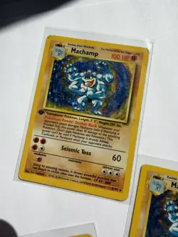 Pokemon TCG Machamp Cards Lot (3) 1st Edition Holo Base Set 1999 English Vintage - Image 4
