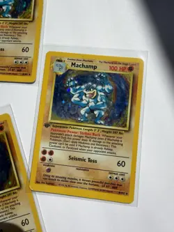 Pokemon TCG Machamp Cards Lot (3) 1st Edition Holo Base Set 1999 English Vintage - Image 5