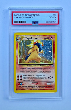 2000 Vintage Pokemon Neo Genesis TYPHLOSION #17/111 Holographic PSA 4 - Image 1