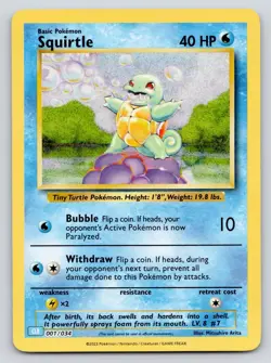 Squirtle 001/034 Holo Classic Collection Trading Card Game Classic Pokemon NM - Image 1