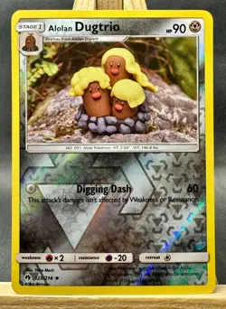 Alolan Dugtrio Reverse Holo Yuka Morii Pokemon TCG Lost Thunder 123/214 NM - Image 1