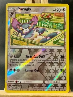 Purugly Reverse Holo Rare Tomokazu Komiya Pokemon TCG Unbroken Bonds 160/214 NM - Image 1