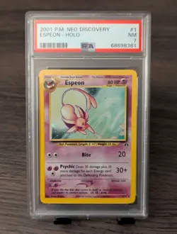 Pokemon Espeon Holo 1/75 Neo Discovery PSA 7 NM - Image 1