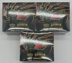Lot of (3) Pokemon TCG Sword & Shield Lost Origin Elite Trainer Boxes SEALED - Image 1