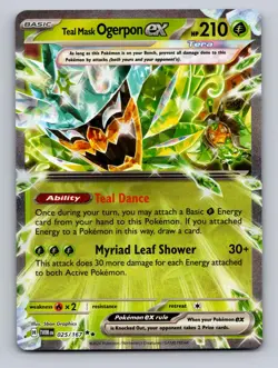 TEAL MASK OGERPON EX 025/167 DOUBLE RARE TWILIGHT MASQUERADE POKEMON NM - Image 1