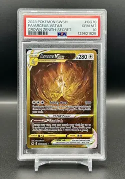 Pokemon TCG Arceus Vstar GG70/GG70 PSA 10 Crown Zenith Secret Rare - Image 1