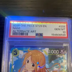 2026 ONE PIECE NAMI ALTERNATE ART STARTER DECK ST29-EGGHEAD #008 PSA 10 Read! 😬 - Image 5