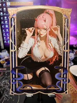 A5 Large Metal Card Serialized Waifu Anime Card ZERO TWO - Image 1