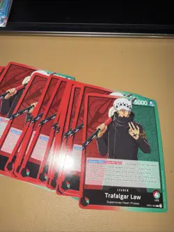 One Piece TCG Trafalgar Law OP01-002 Leader Pre Eratta Alpha Monkey D. Luffy Lot - Image 2