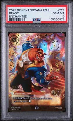 Fabled PSA 10 Beast Gracious Prince Enchanted - Disney Lorcana #224/204 - Image 1
