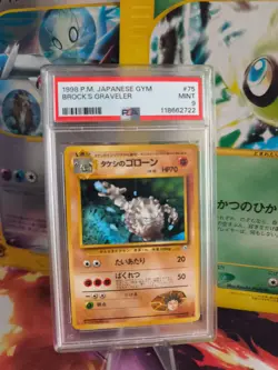 Pokemon Card Brock's Graveler Georok Leaders Stad Japanese Gym heroes 1998 PSA 9 - Image 1
