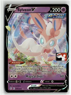 Sylveon V 074/203 Holo Prize Pack Series 1 Stamped English Pokemon Card (LP) - Image 1