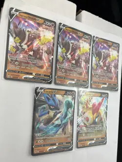 Pokemon Tcg 5 Card Lot Urshifu V 85/163 Falinks V 110/192 Lucario V 78/189 Rare - Image 2