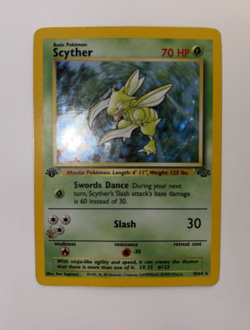 Scyther 10/64 Jungle 1st Edition Holo Rare Pokemon TCG - LP - Image 3