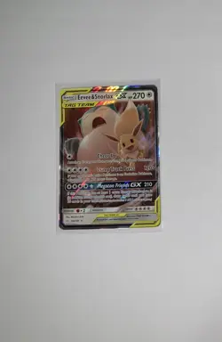 2019 Sun & Moon Pokemon Eevee & Snorlax GX Team Up Holo Ultra Rare 120/181 NM - Image 1