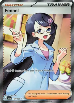 POKEMON Fennel - #162/086 Holo SV: Black Bolt NM - Image 1