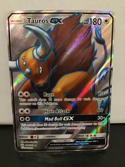 Tauros GX Full Art Ultra Rare Holo Pokemon Sun & Moon 144/149 - Image 1