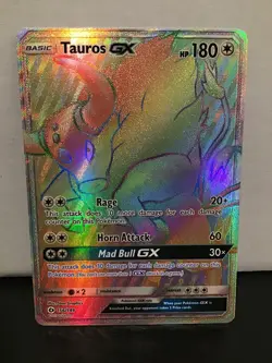 Tauros GX Ultra Rare Full Art Holo 156/149 Pokemon Sun & Moon - Image 1