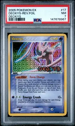 2005 POKEMON EX DEOXYS #17 DEOXYS-REVERSE FOIL PSA 7 - Image 1