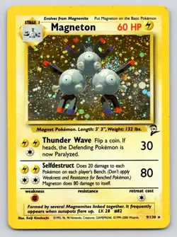 Magneton 9/130 Holo Rare Base Set 2 Pokemon Heavily Played - Image 1