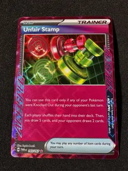 Pokemon TCG Unfair Stamp 165/167 SV06: Twilight Masquerade Ace SPEC Holo Trainer - Image 1