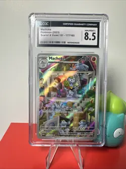 2023 POKEMON MEW EN-151 ILLUSTRATION RARE #177 MACHOKE CGC 8.5 - Image 1
