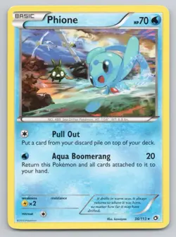 2013 Pokemon Black & White Legendary Treasures Phione #36/113 - Image 1