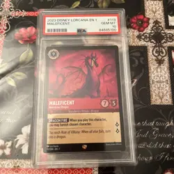 2023 Disney Lorcana Maleficent Monstrous Dragon 113/204 Non-Foil PSA 10 - Image 1