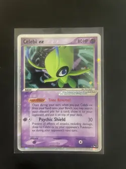 Pokemon TCG Celebi EX Holo Card 17/17 Pop Series 2 W/ Swirl - Image 1